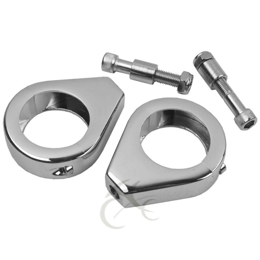 TNKD Customs 39mm Chrome Indicator Fork Clamps