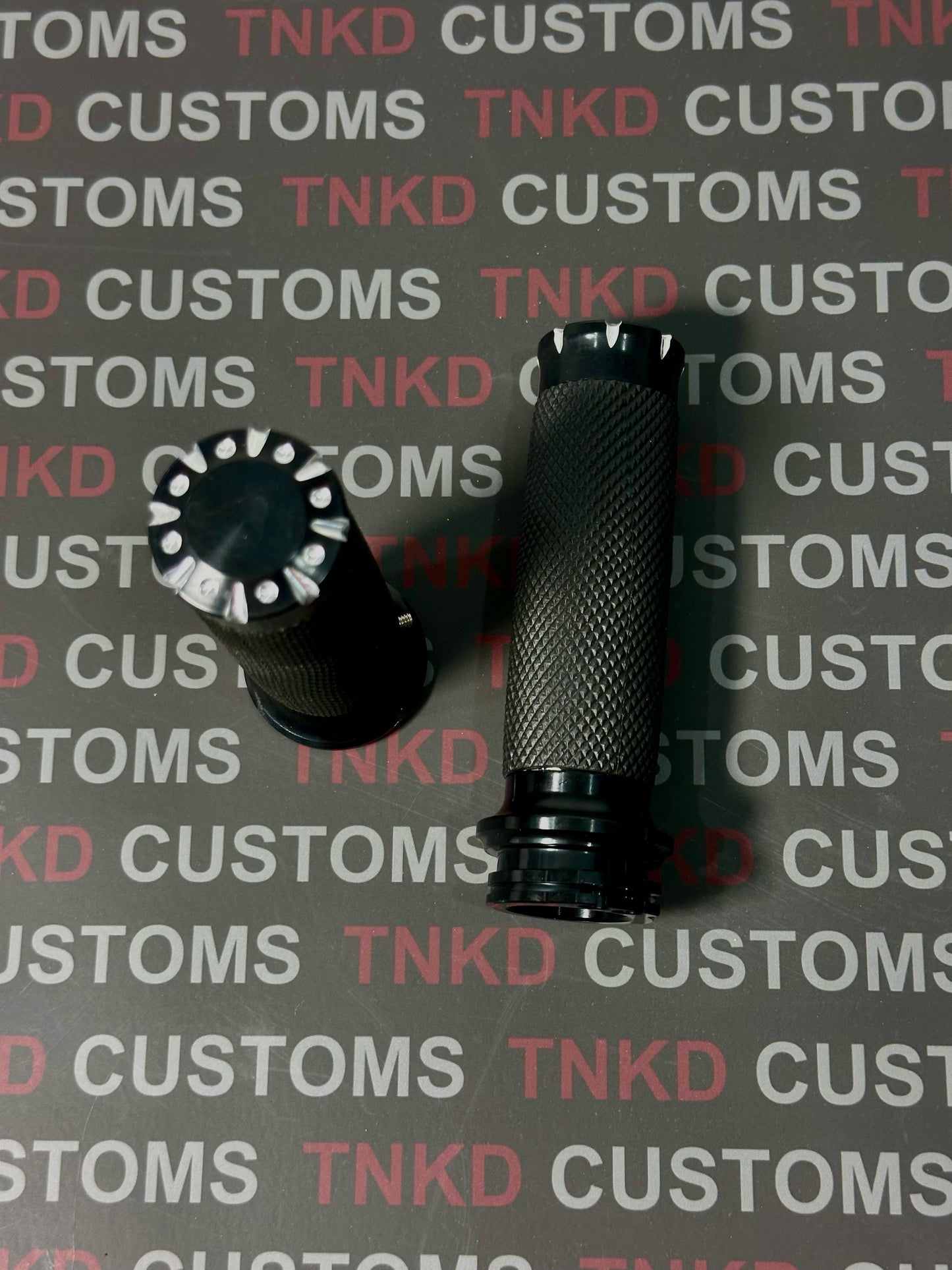 TNKD Customs Black CNC 1" Hand Grips
