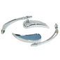 TNKD Customs Flaming Teardrop Chrome Mirrors (Blue Glass)