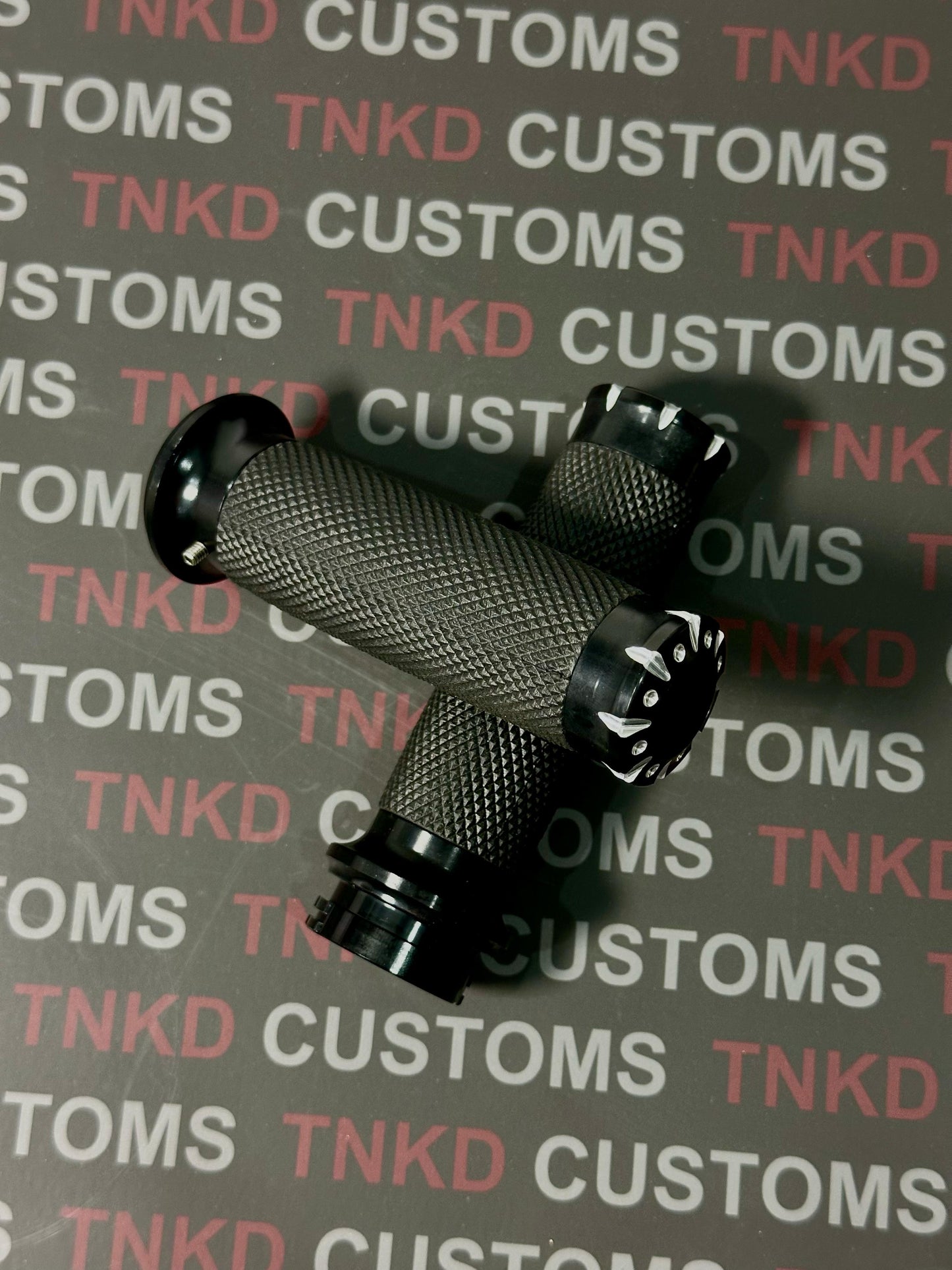 TNKD Customs Black CNC 1" Hand Grips