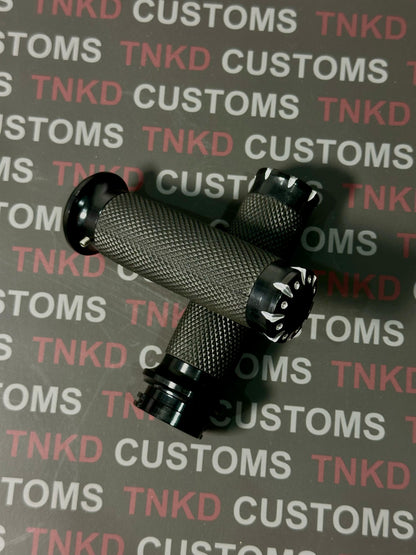 TNKD Customs Black CNC 1" Hand Grips