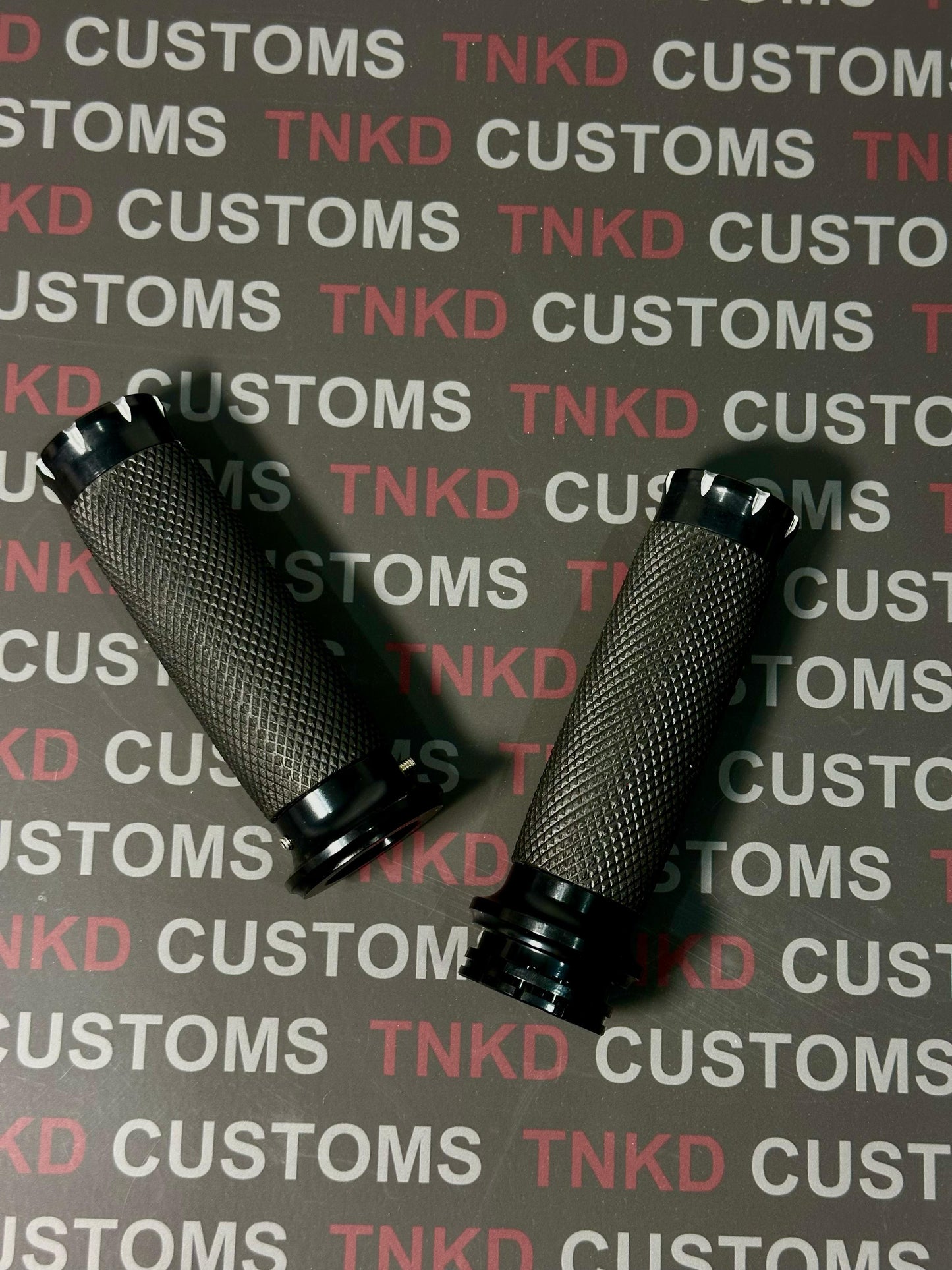 TNKD Customs Black CNC 1" Hand Grips