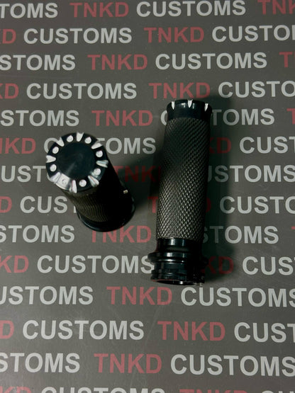 TNKD Customs Black CNC 1" Hand Grips