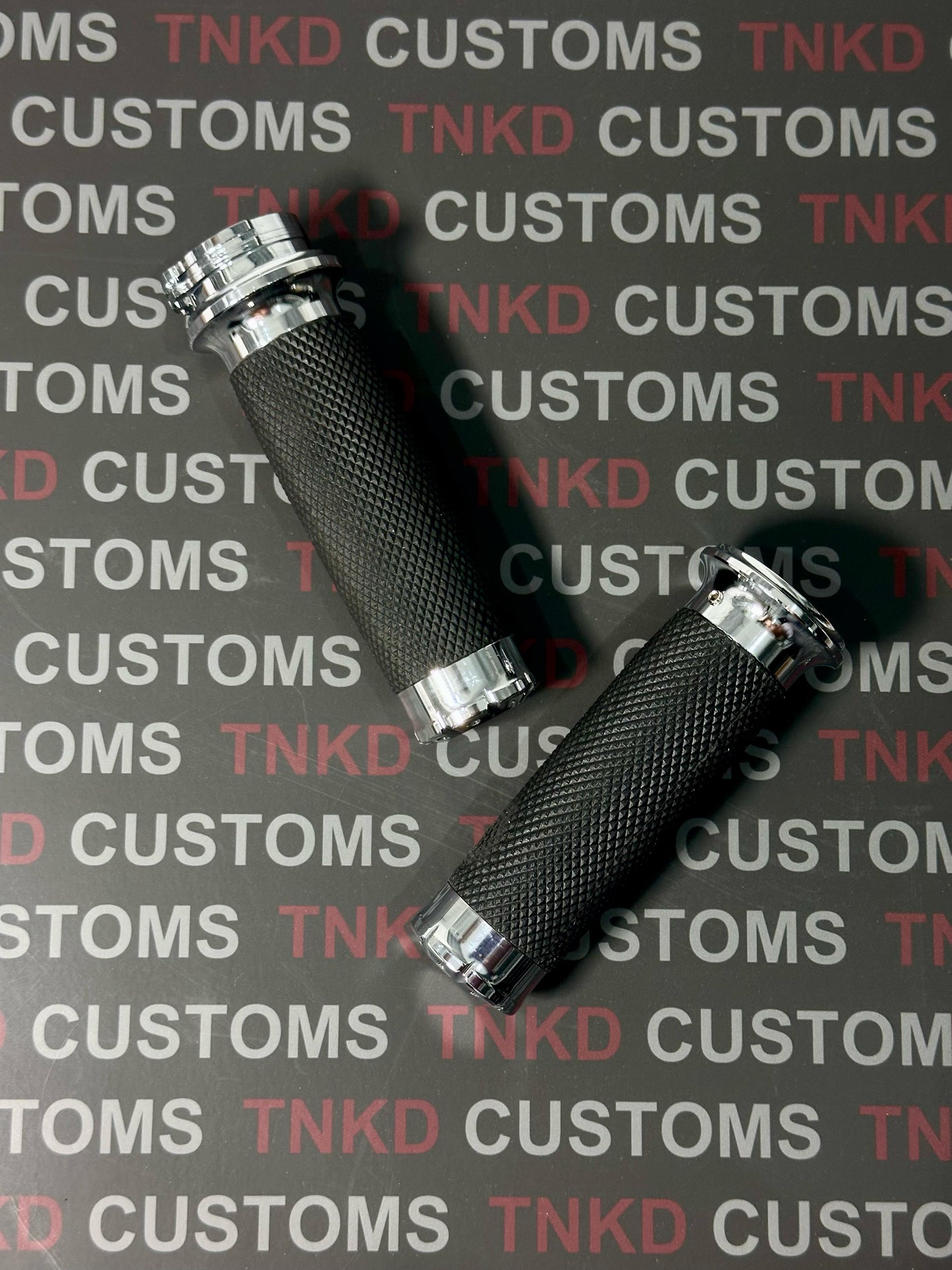 TNKD Customs Chrome CNC 1" Hand Grips