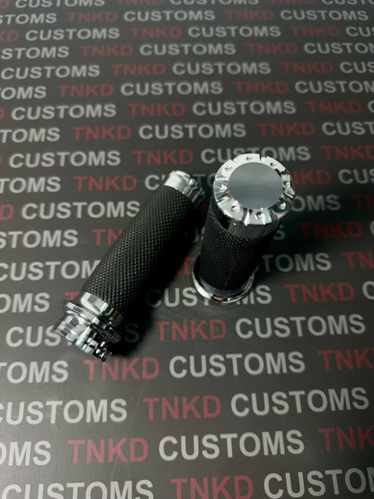 TNKD Customs Chrome CNC 1" Hand Grips