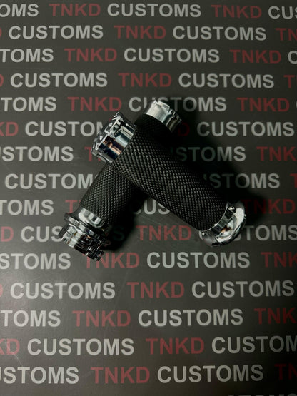 TNKD Customs Chrome CNC 1" Hand Grips