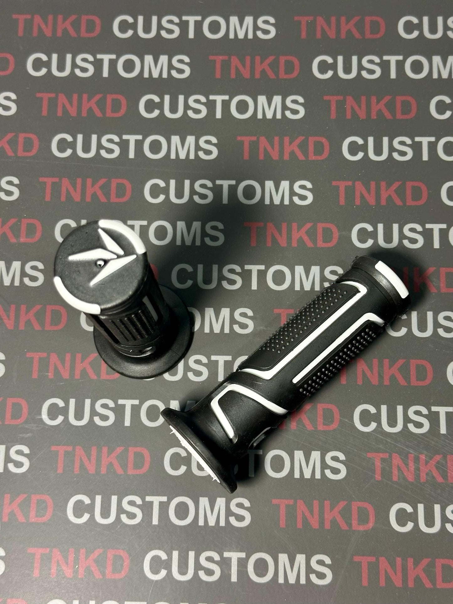 TNKD Customs Black/Grey Rubber Hand Grips 7/8"