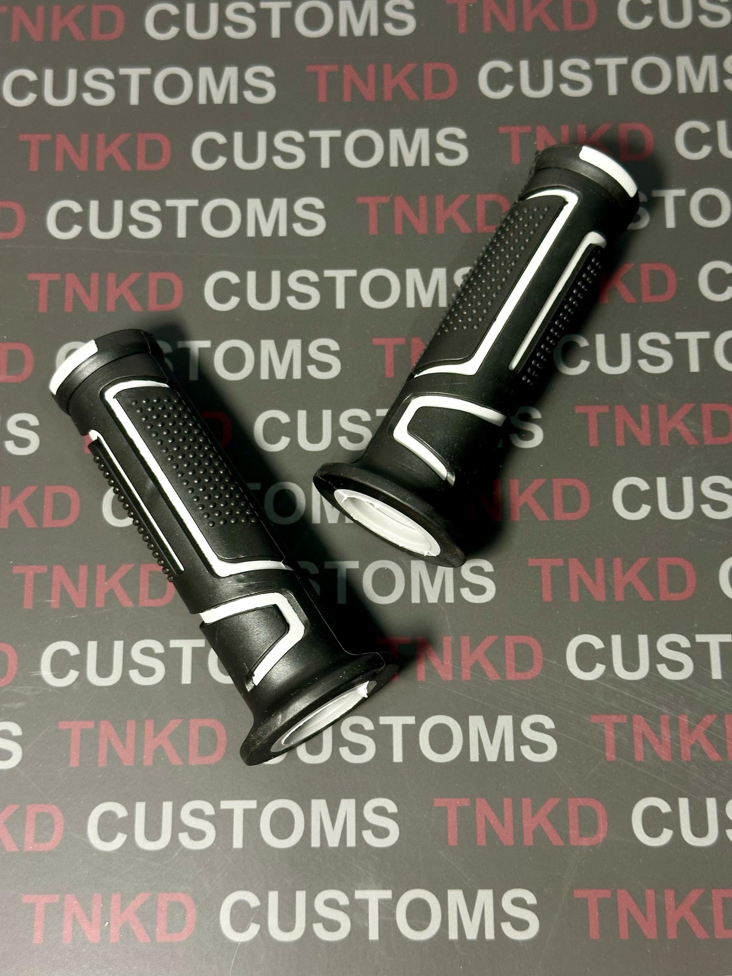 TNKD Customs Black/Grey Rubber Hand Grips 7/8"