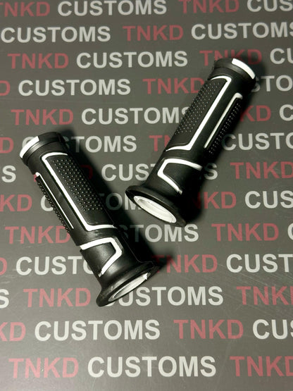 TNKD Customs Black/Grey Rubber Hand Grips 7/8"