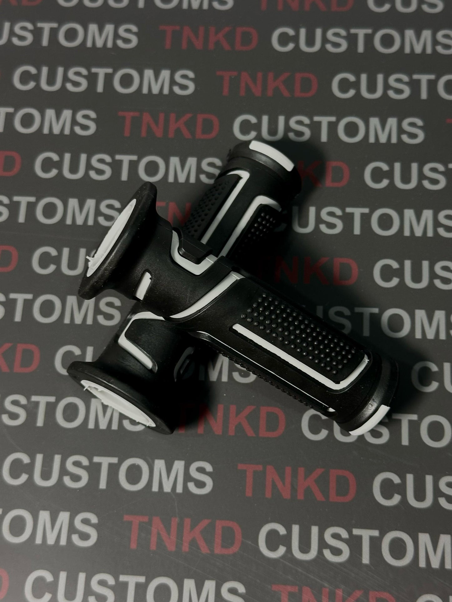TNKD Customs Black/Grey Rubber Hand Grips 7/8"